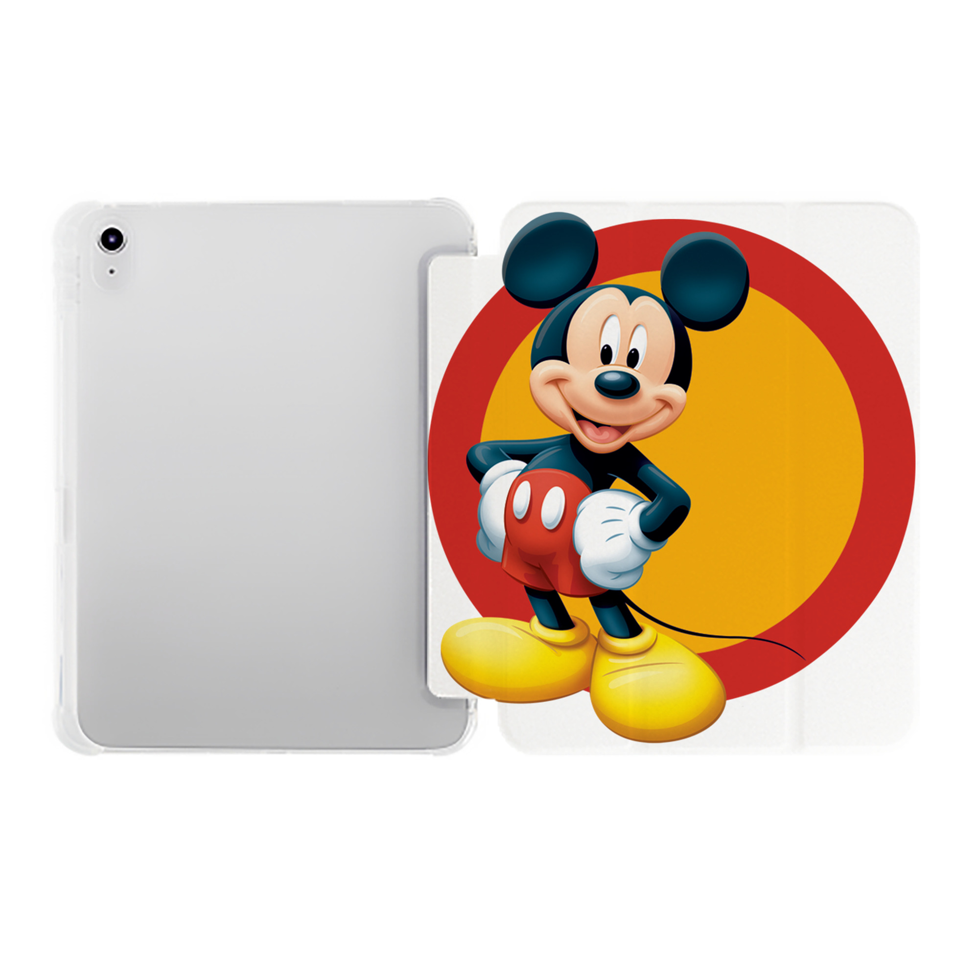 （画像用） ミッキーマウス Mickey Mouse IPad ケース ペン収納付き 三つ折りスタンド PUレザー×シリコン 対応機種9.5/10.5/10.9インチ